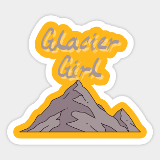 Glacier Girl, powder t-shirts, Girl skier, girl snowboarder, freestyle skiing, boarder t-shirts, skiing lover, snowboarding instructor, ski coach Sticker